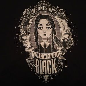 TeeFury on Wednesdays we wear black Wednesday addams shirt